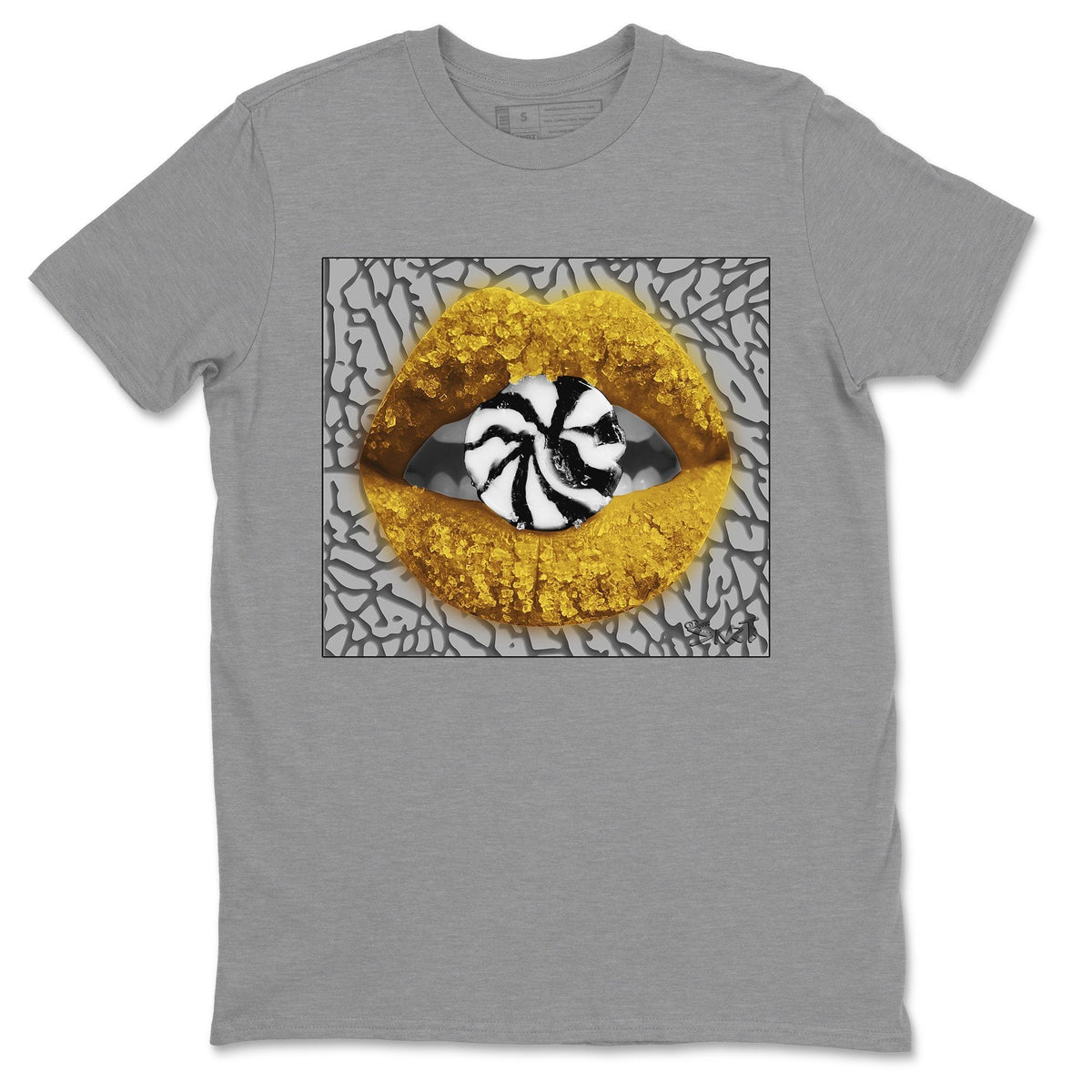 Jordan 3 Laser Orange Sneaker Matching T-Shirt Lips Candy Sneaker Tees Jordan 3 Laser Orange Sneaker Release Tees Crew Neck Tees