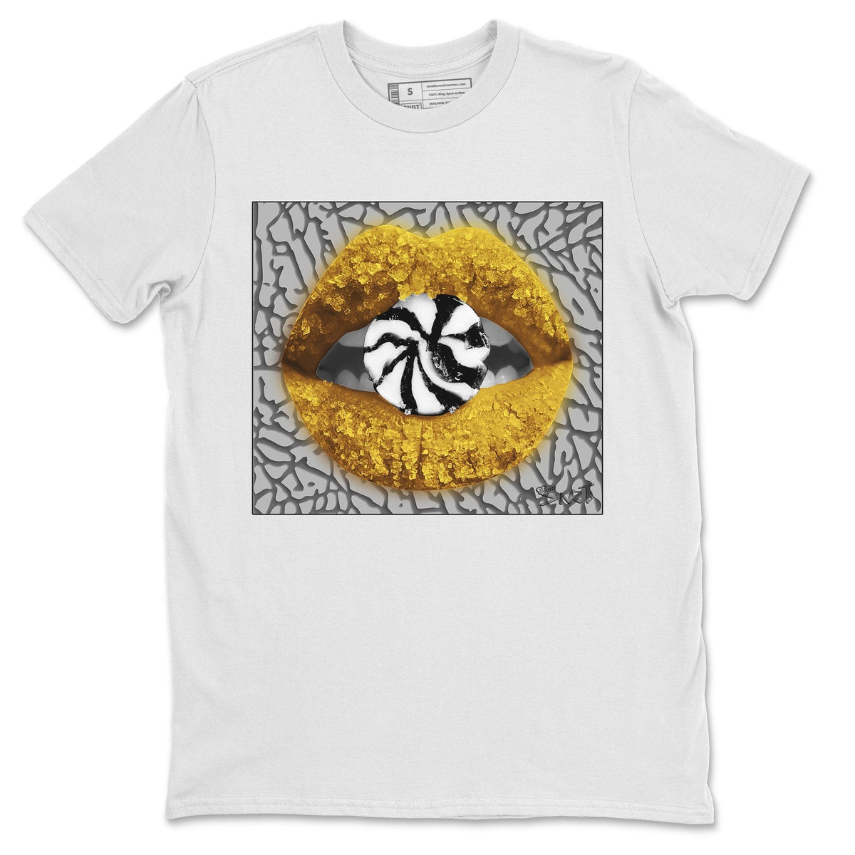 Jordan 3 Laser Orange Sneaker Matching T-Shirt Lips Candy Sneaker Tees Jordan 3 Laser Orange Sneaker Release Tees Crew Neck Tees