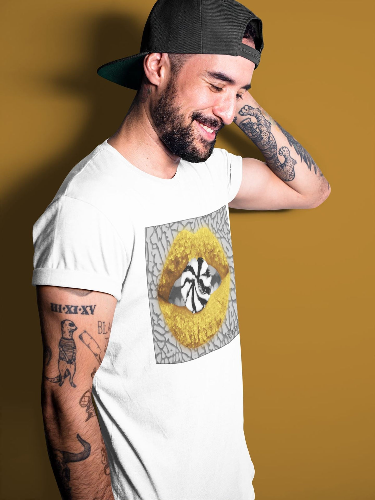 Jordan 3 Laser Orange Sneaker Matching T-Shirt Lips Candy Sneaker Tees Jordan 3 Laser Orange Sneaker Release Tees Crew Neck Tees