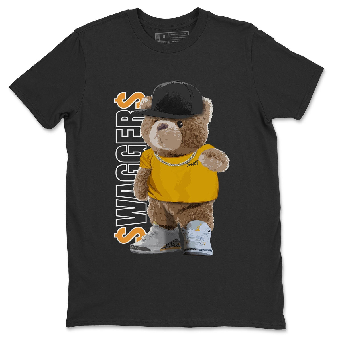Jordan 3 Laser Orange Sneaker Matching T-Shirt Bear Swaggers Sneaker Tees Jordan 3 Laser Orange Sneaker Release Tees Crew Neck Tees