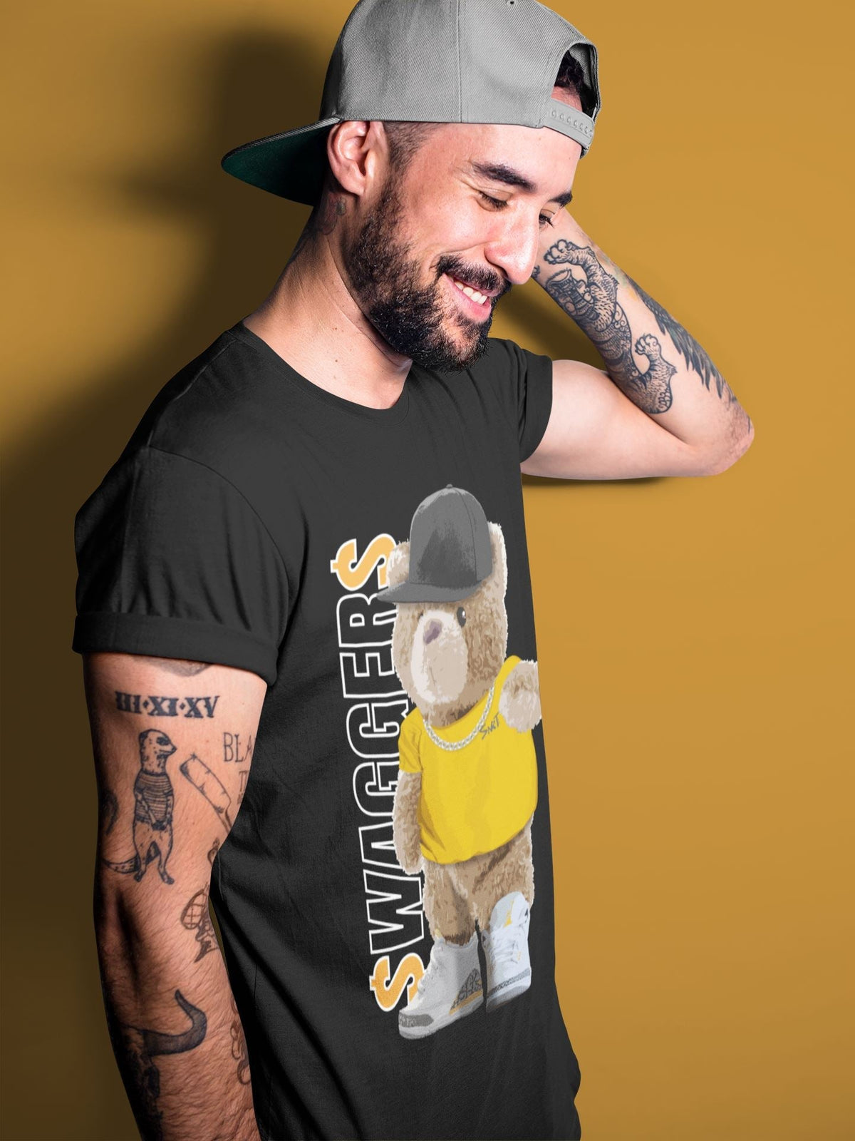 Jordan 3 Laser Orange Sneaker Matching T-Shirt Bear Swaggers Sneaker Tees Jordan 3 Laser Orange Sneaker Release Tees Crew Neck Tees