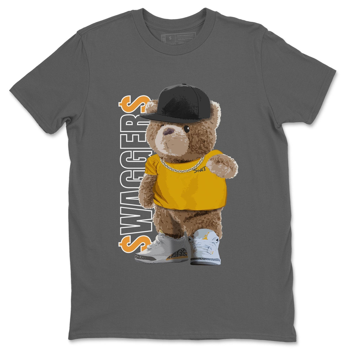 Jordan 3 Laser Orange Sneaker Matching T-Shirt Bear Swaggers Sneaker Tees Jordan 3 Laser Orange Sneaker Release Tees Crew Neck Tees
