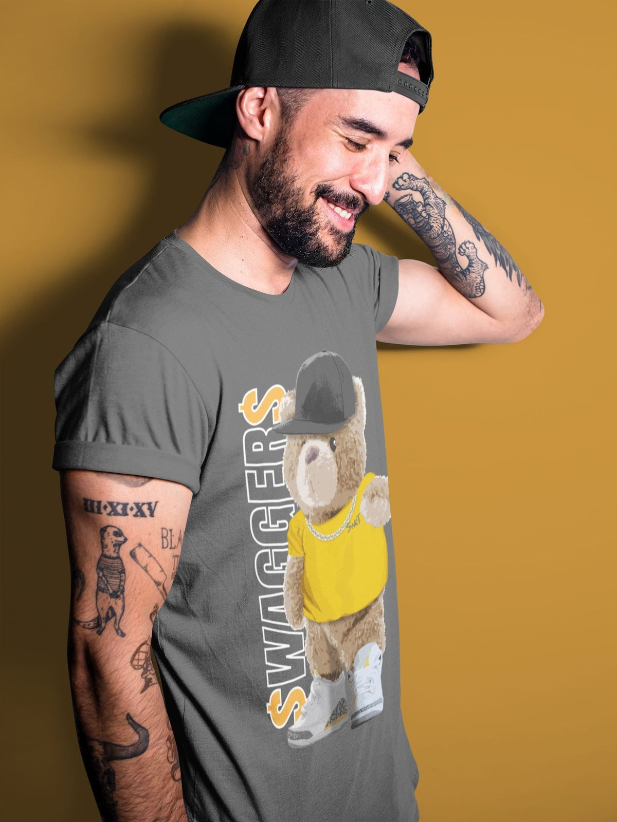 Jordan 3 Laser Orange Sneaker Matching T-Shirt Bear Swaggers Sneaker Tees Jordan 3 Laser Orange Sneaker Release Tees Crew Neck Tees