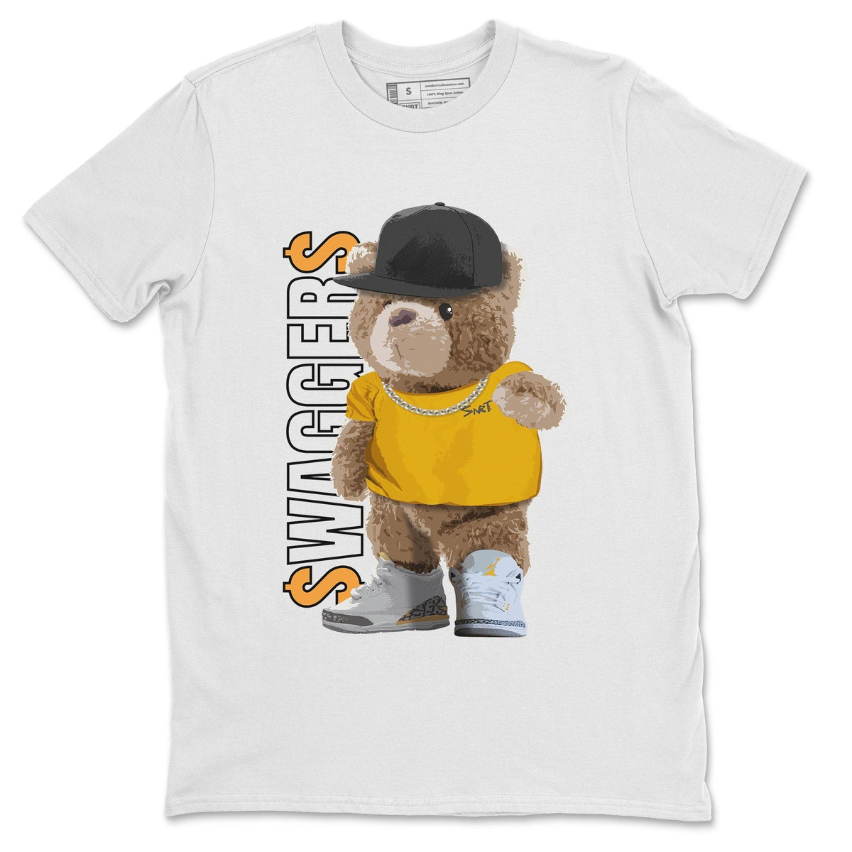 Jordan 3 Laser Orange Sneaker Matching T-Shirt Bear Swaggers Sneaker Tees Jordan 3 Laser Orange Sneaker Release Tees Crew Neck Tees