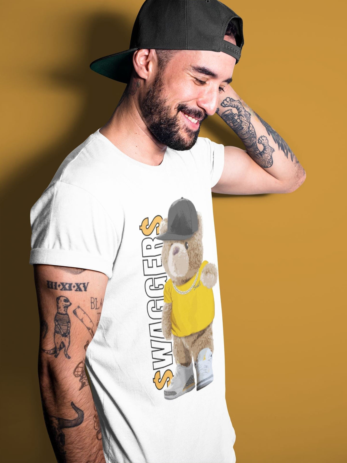 Jordan 3 Laser Orange Sneaker Matching T-Shirt Bear Swaggers Sneaker Tees Jordan 3 Laser Orange Sneaker Release Tees Crew Neck Tees