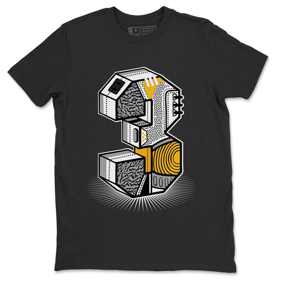 Jordan 3 Laser Orange Sneaker Matching T-Shirt Three Statue Sneaker Tees Jordan 3 Laser Orange Sneaker Release Tees Crew Neck Tees