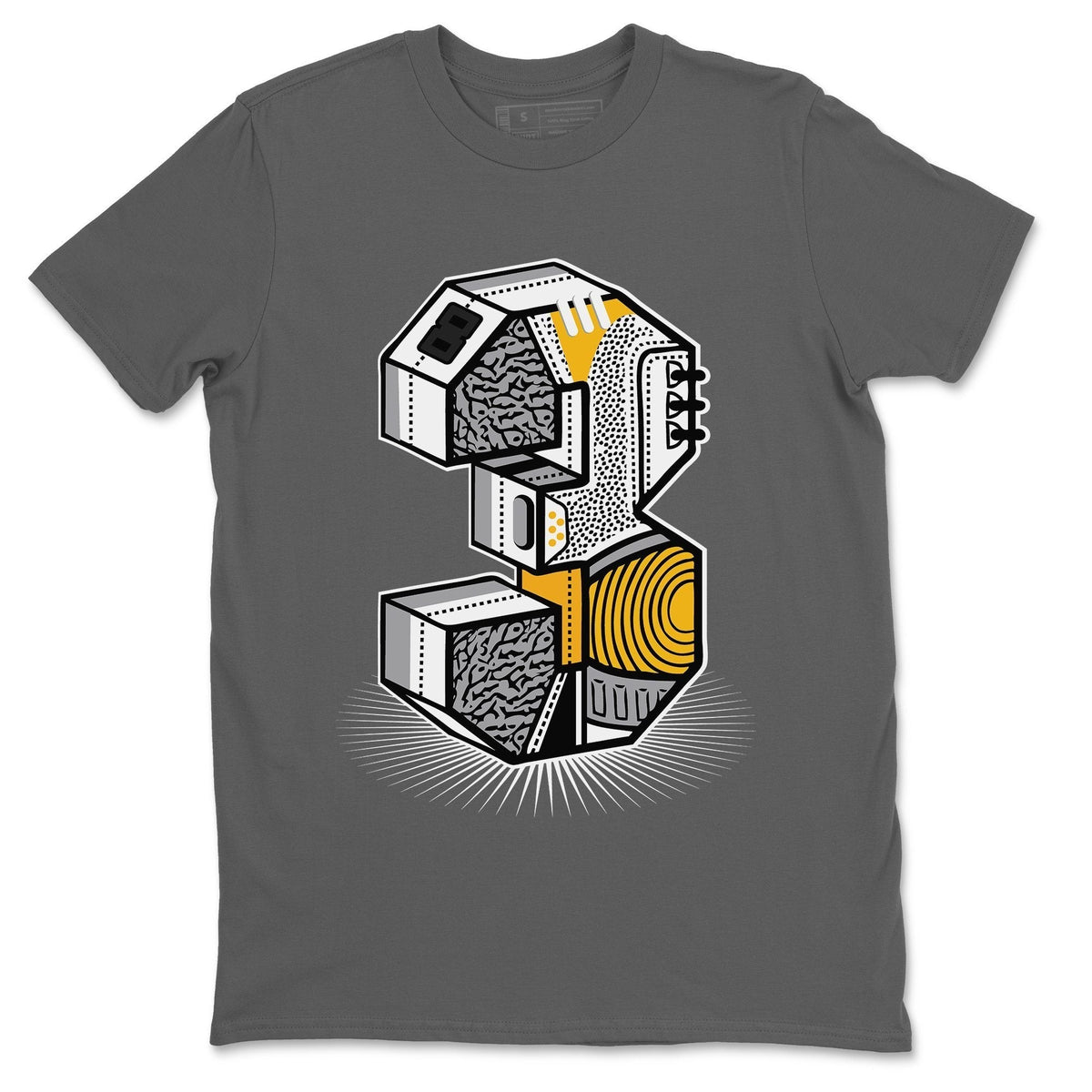 Jordan 3 Laser Orange Sneaker Matching T-Shirt Three Statue Sneaker Tees Jordan 3 Laser Orange Sneaker Release Tees Crew Neck Tees
