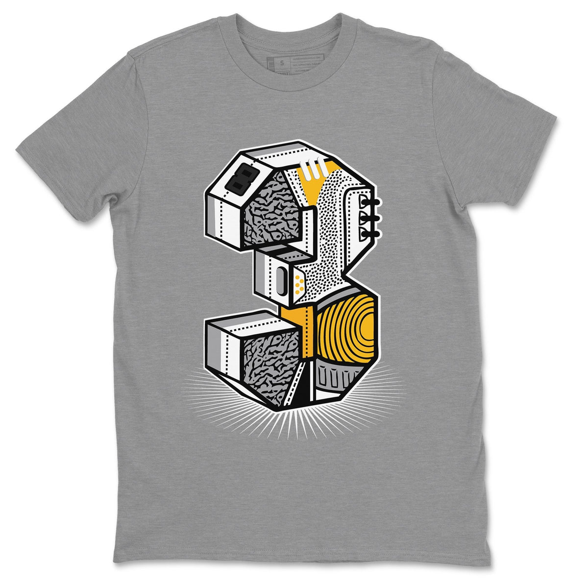 Jordan 3 Laser Orange Sneaker Matching T-Shirt Three Statue Sneaker Tees Jordan 3 Laser Orange Sneaker Release Tees Crew Neck Tees