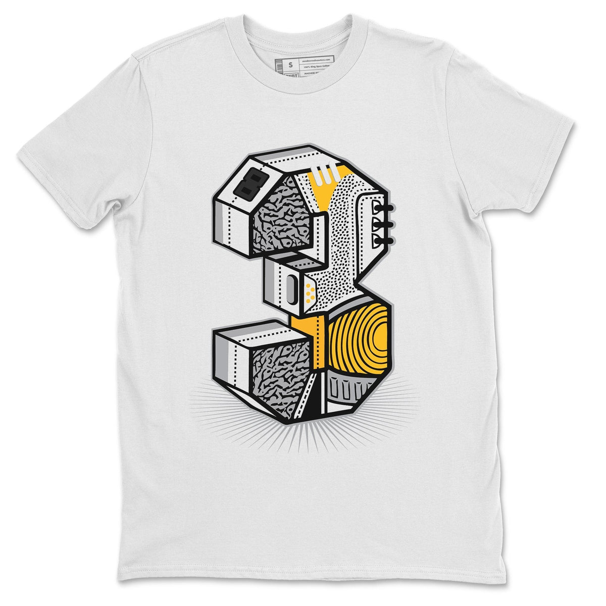 Jordan 3 Laser Orange Sneaker Matching T-Shirt Three Statue Sneaker Tees Jordan 3 Laser Orange Sneaker Release Tees Crew Neck Tees