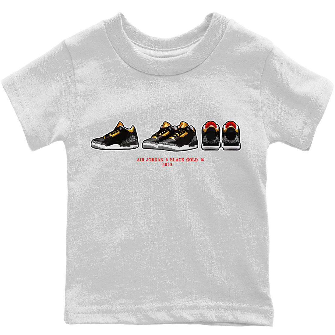 Jordan 3 Black Gold Sneaker Matching T-Shirt Air Jordan 3 Prelude Sneaker Tees Jordan 3 Black Gold Sneaker Release Tees Kids Shirts