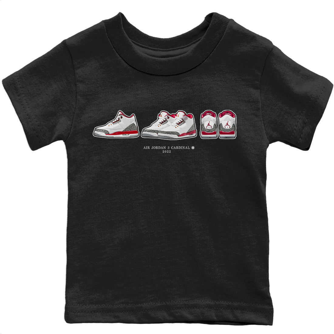 Jordan 3 Cardinal Sneaker Matching T-Shirt Air Jordan 3 Prelude Sneaker Tees Jordan 3 Cardinal Sneaker Release Tees Kids Shirts