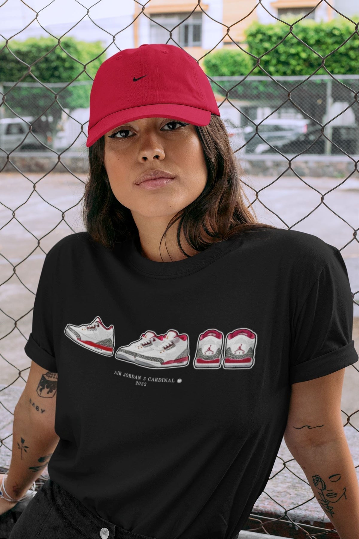 Jordan 3 Cardinal Sneaker Matching T-Shirt Air Jordan 3 Prelude Sneaker Tees Jordan 3 Cardinal Sneaker Release Tees Crew Neck Tees