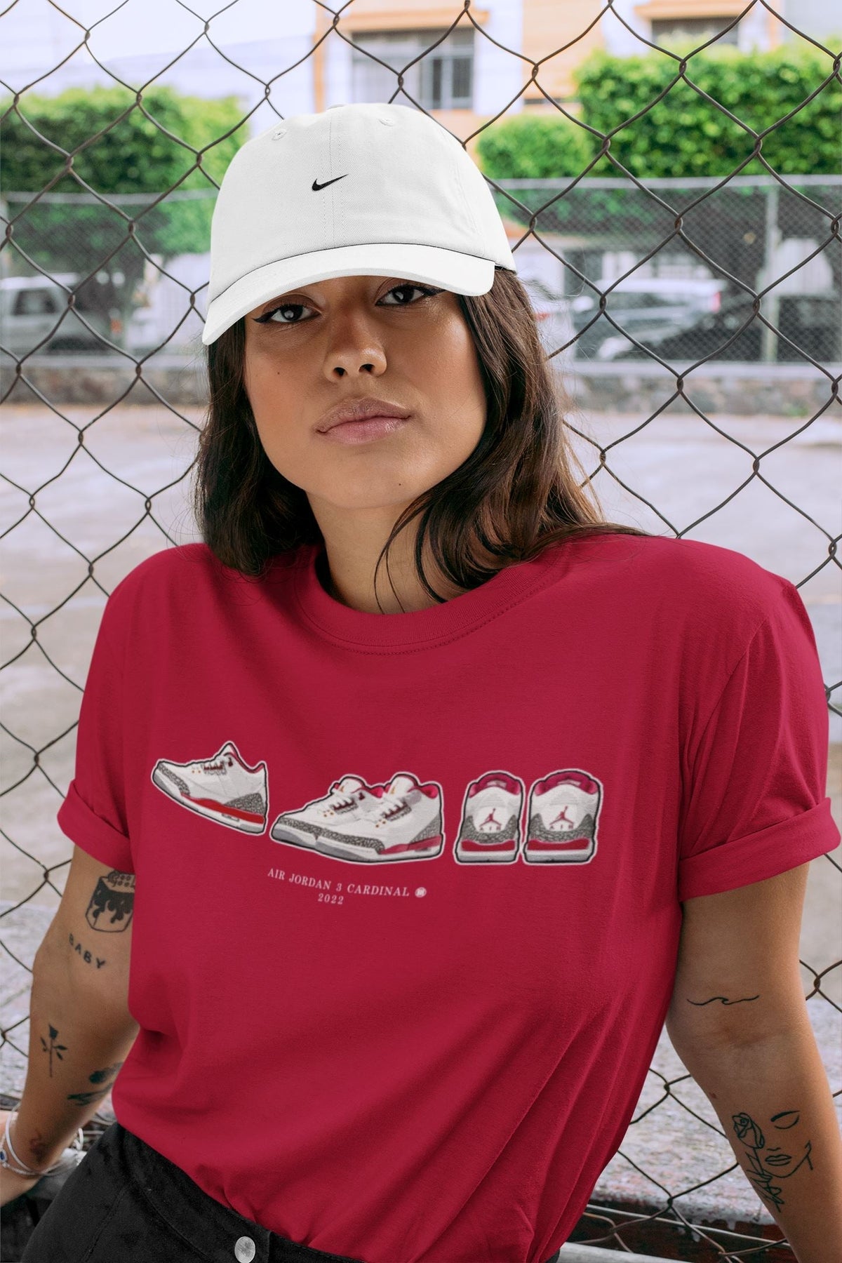 Jordan 3 Cardinal Sneaker Matching T-Shirt Air Jordan 3 Prelude Sneaker Tees Jordan 3 Cardinal Sneaker Release Tees Crew Neck Tees