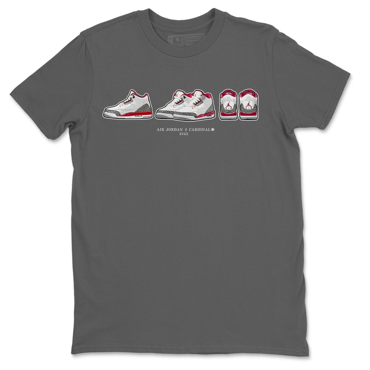 Jordan 3 Cardinal Sneaker Matching T-Shirt Air Jordan 3 Prelude Sneaker Tees Jordan 3 Cardinal Sneaker Release Tees Crew Neck Tees