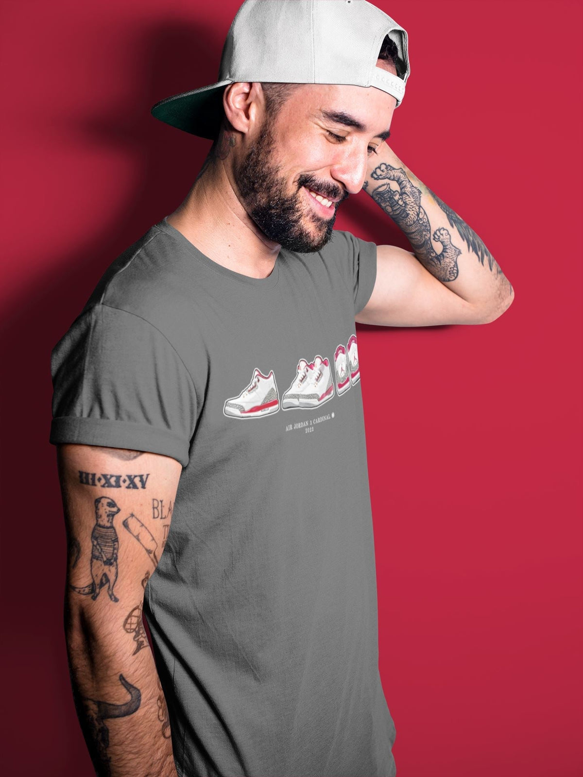 Jordan 3 Cardinal Sneaker Matching T-Shirt Air Jordan 3 Prelude Sneaker Tees Jordan 3 Cardinal Sneaker Release Tees Crew Neck Tees