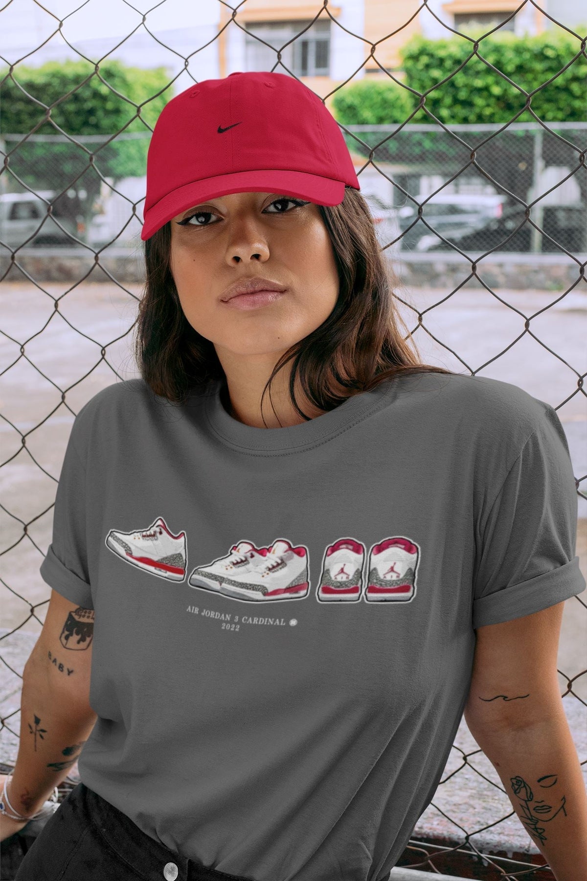 Jordan 3 Cardinal Sneaker Matching T-Shirt Air Jordan 3 Prelude Sneaker Tees Jordan 3 Cardinal Sneaker Release Tees Crew Neck Tees