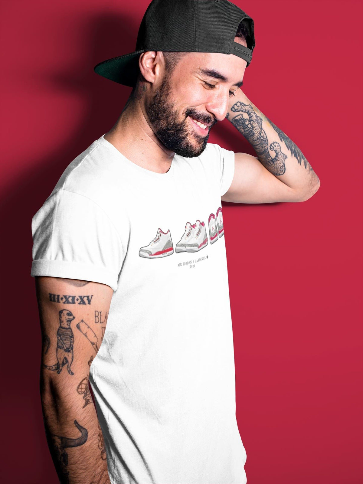 Jordan 3 Cardinal Sneaker Matching T-Shirt Air Jordan 3 Prelude Sneaker Tees Jordan 3 Cardinal Sneaker Release Tees Crew Neck Tees