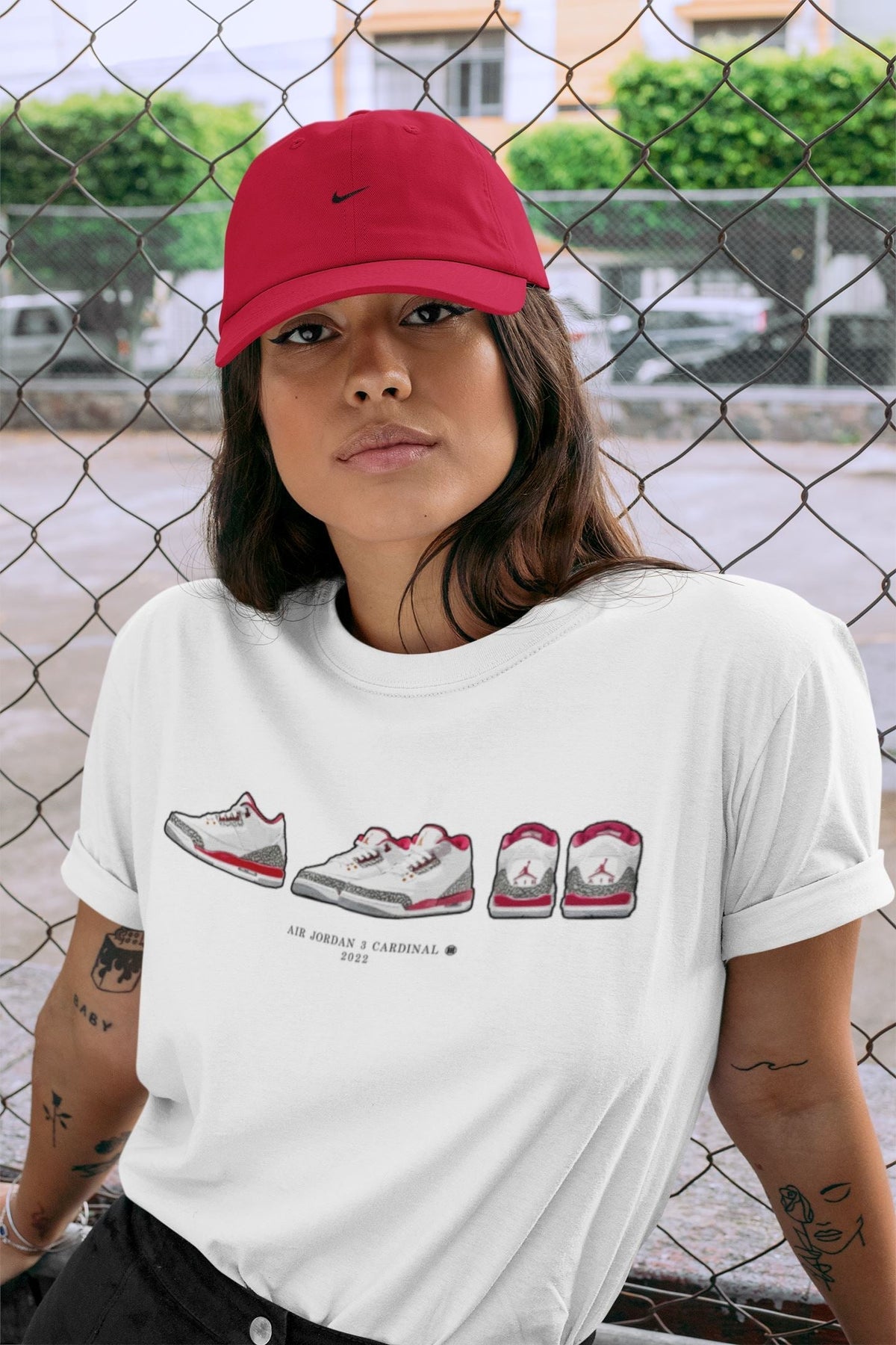 Jordan 3 Cardinal Sneaker Matching T-Shirt Air Jordan 3 Prelude Sneaker Tees Jordan 3 Cardinal Sneaker Release Tees Crew Neck Tees