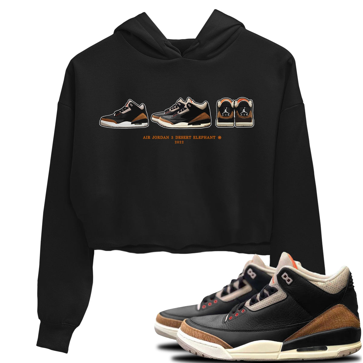 Jordan 3 Desert Elephant Sneaker Matching T-Shirt Air Jordan 3 Prelude Sneaker Tees Jordan 3 Desert Elephant Sneaker Release Tees Women's Shirts