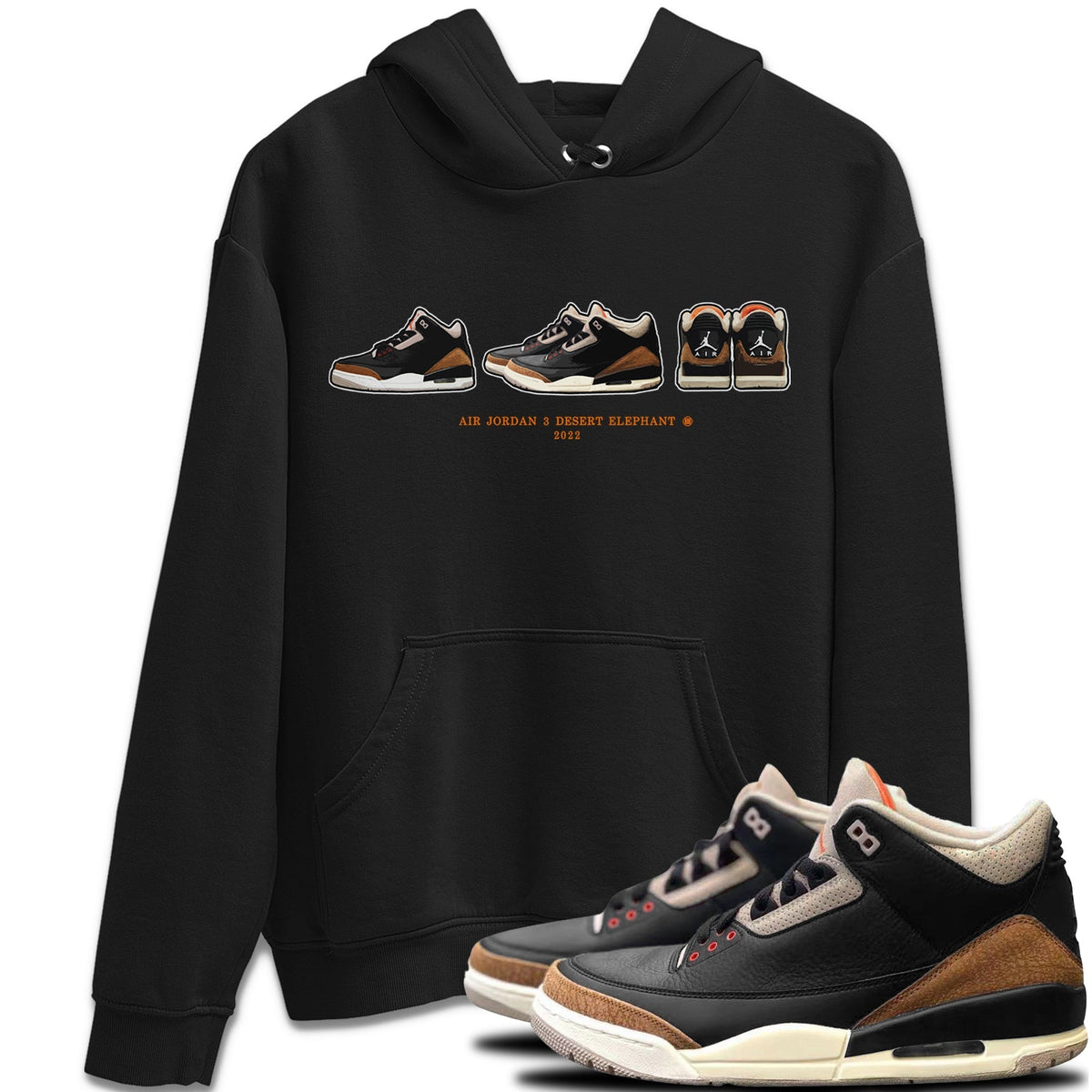 Jordan 3 Desert Elephant Sneaker Matching T-Shirt Air Jordan 3 Prelude Sneaker Tees Jordan 3 Desert Elephant Sneaker Release Tees Crew Neck Tees