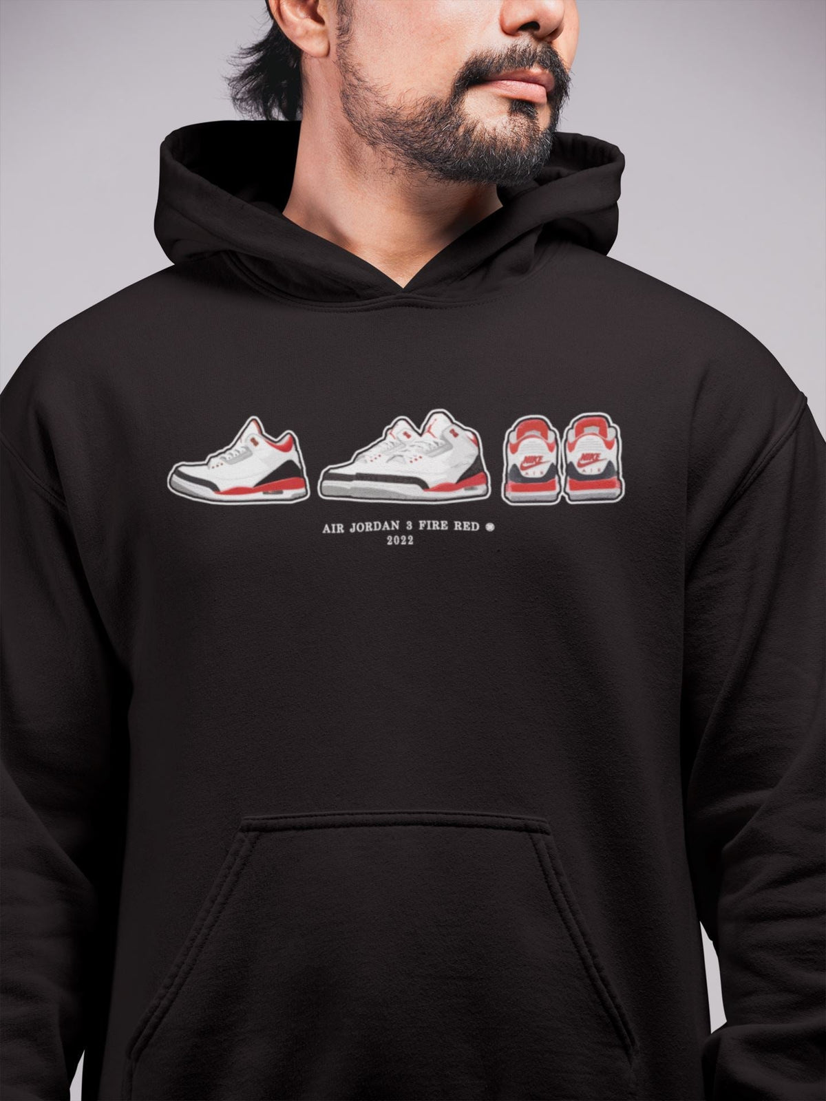 Jordan 3 Fire Red Sneaker Matching T-Shirt Air Jordan 3 Prelude Sneaker Tees Jordan 3 Fire Red Sneaker Release Tees Crew Neck Tees