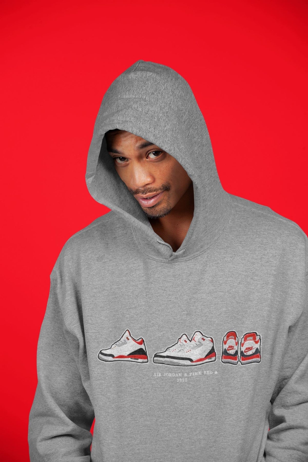 Jordan 3 Fire Red Sneaker Matching T-Shirt Air Jordan 3 Prelude Sneaker Tees Jordan 3 Fire Red Sneaker Release Tees Crew Neck Tees