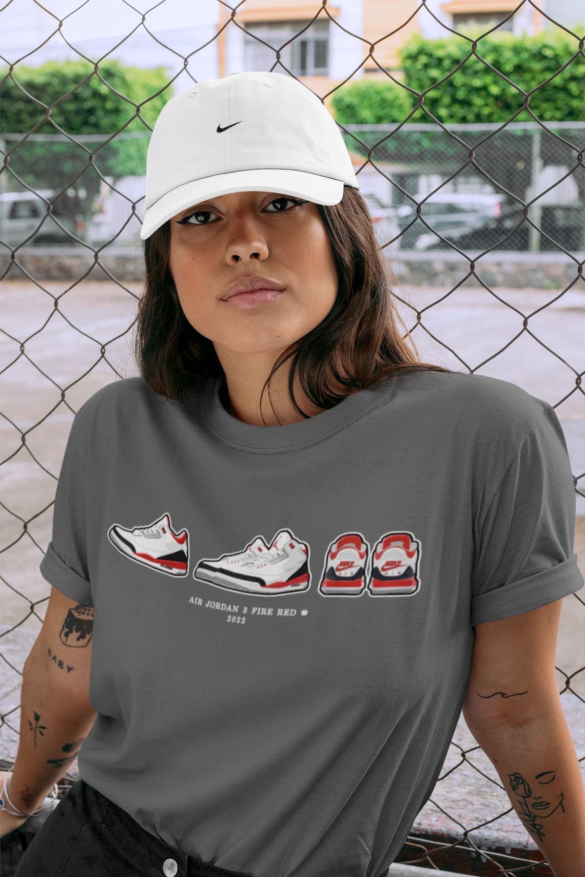 Jordan 3 Fire Red Sneaker Matching T-Shirt Air Jordan 3 Prelude Sneaker Tees Jordan 3 Fire Red Sneaker Release Tees Crew Neck Tees