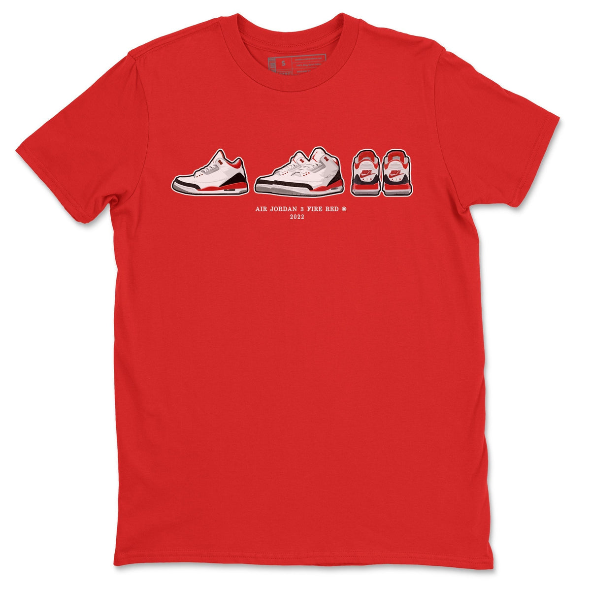 Jordan 3 Fire Red Sneaker Matching T-Shirt Air Jordan 3 Prelude Sneaker Tees Jordan 3 Fire Red Sneaker Release Tees Crew Neck Tees