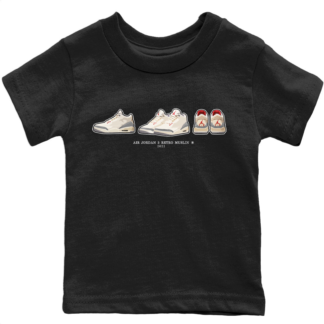 Jordan 3 Muslin Sneaker Matching T-Shirt Air Jordan 3 Prelude Sneaker Tees Jordan 3 Muslin Sneaker Release Tees Kids Shirts