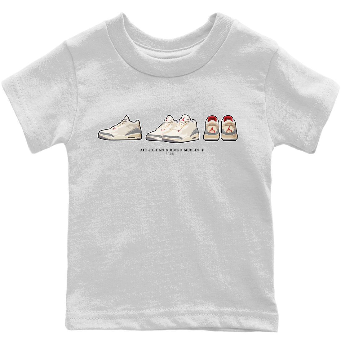 Jordan 3 Muslin Sneaker Matching T-Shirt Air Jordan 3 Prelude Sneaker Tees Jordan 3 Muslin Sneaker Release Tees Kids Shirts