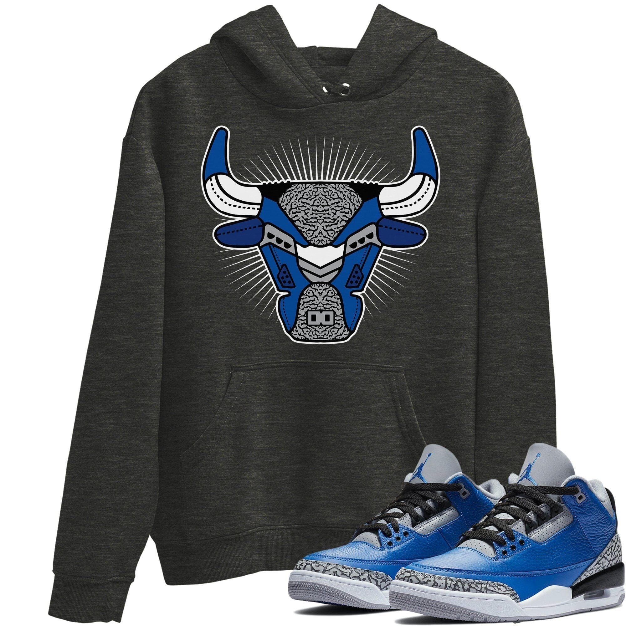 Jordan 3 Varsity Royal Shirt To Match Jordans Bull Head Sneaker Tees Jordan 3 Varsity Royal Drip Gear Zone Sneaker Matching Clothing Unisex Shirts