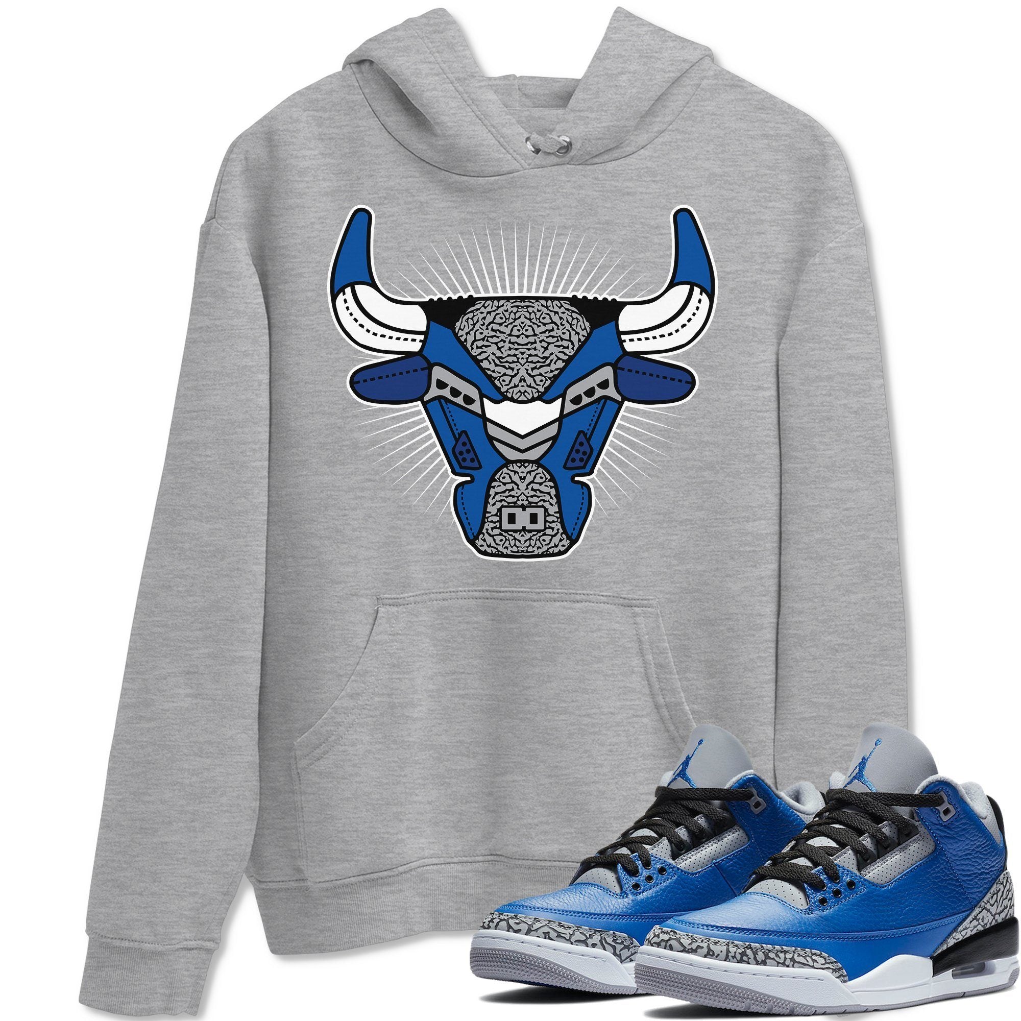 Jordan 3 Varsity Royal Shirt To Match Jordans Bull Head Sneaker Tees Jordan 3 Varsity Royal Drip Gear Zone Sneaker Matching Clothing Unisex Shirts