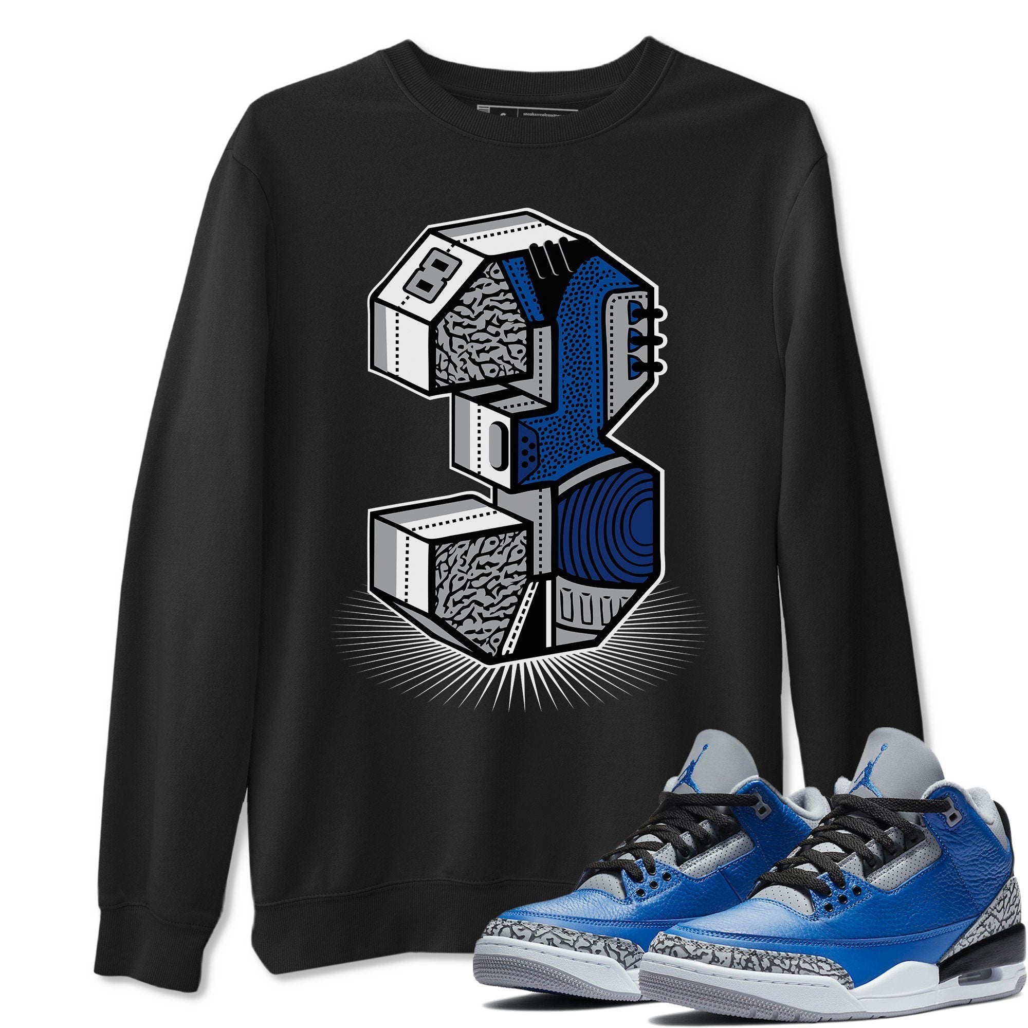 Jordan 3 Varsity Royal Shirt To Match Jordans Three Statue Sneaker Tees Jordan 3 Varsity Royal Drip Gear Zone Sneaker Matching Clothing Unisex Shirts