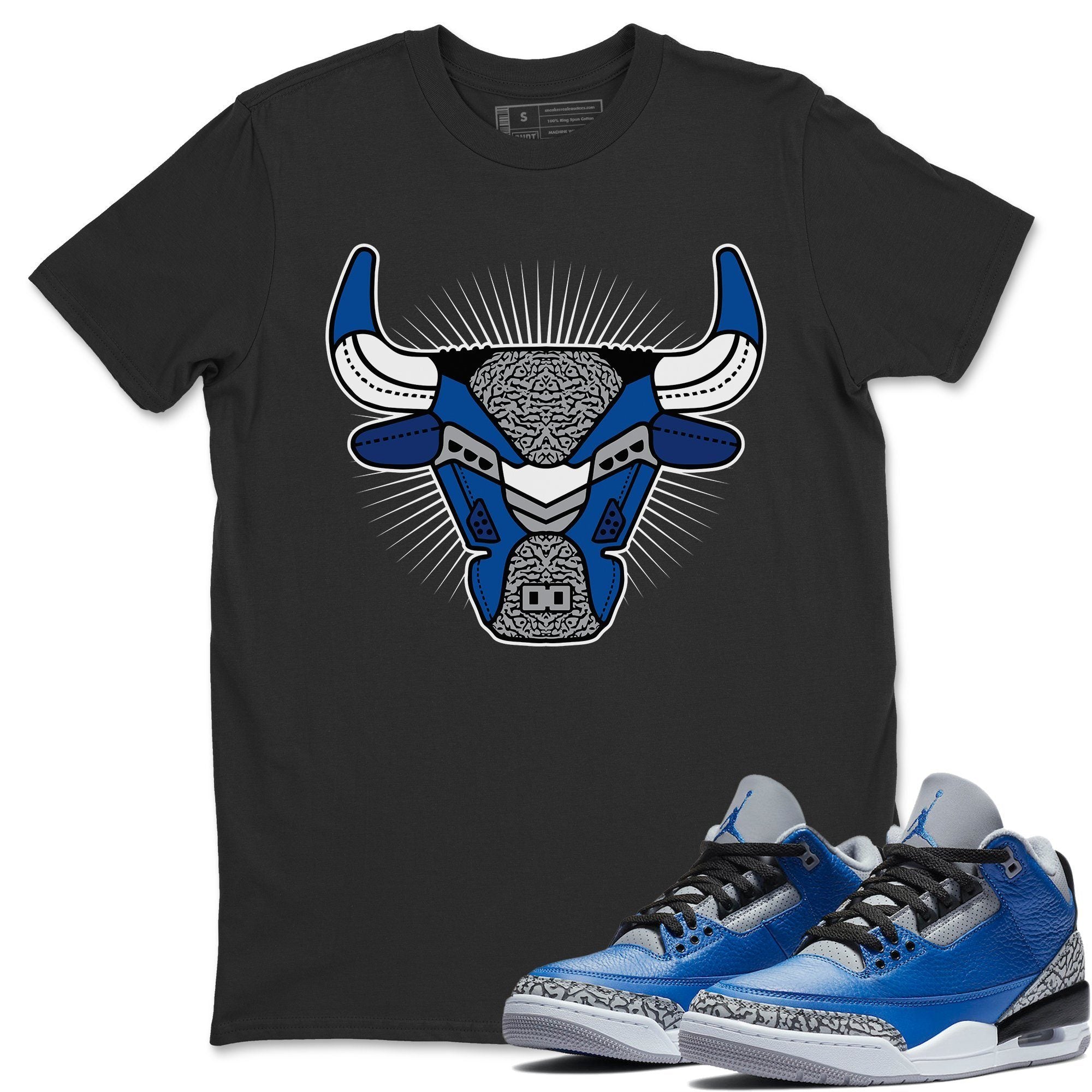 Jordan 3 Varsity Royal Shirt To Match Jordans Bull Head Sneaker Tees Jordan 3 Varsity Royal Drip Gear Zone Sneaker Matching Clothing Unisex Shirts