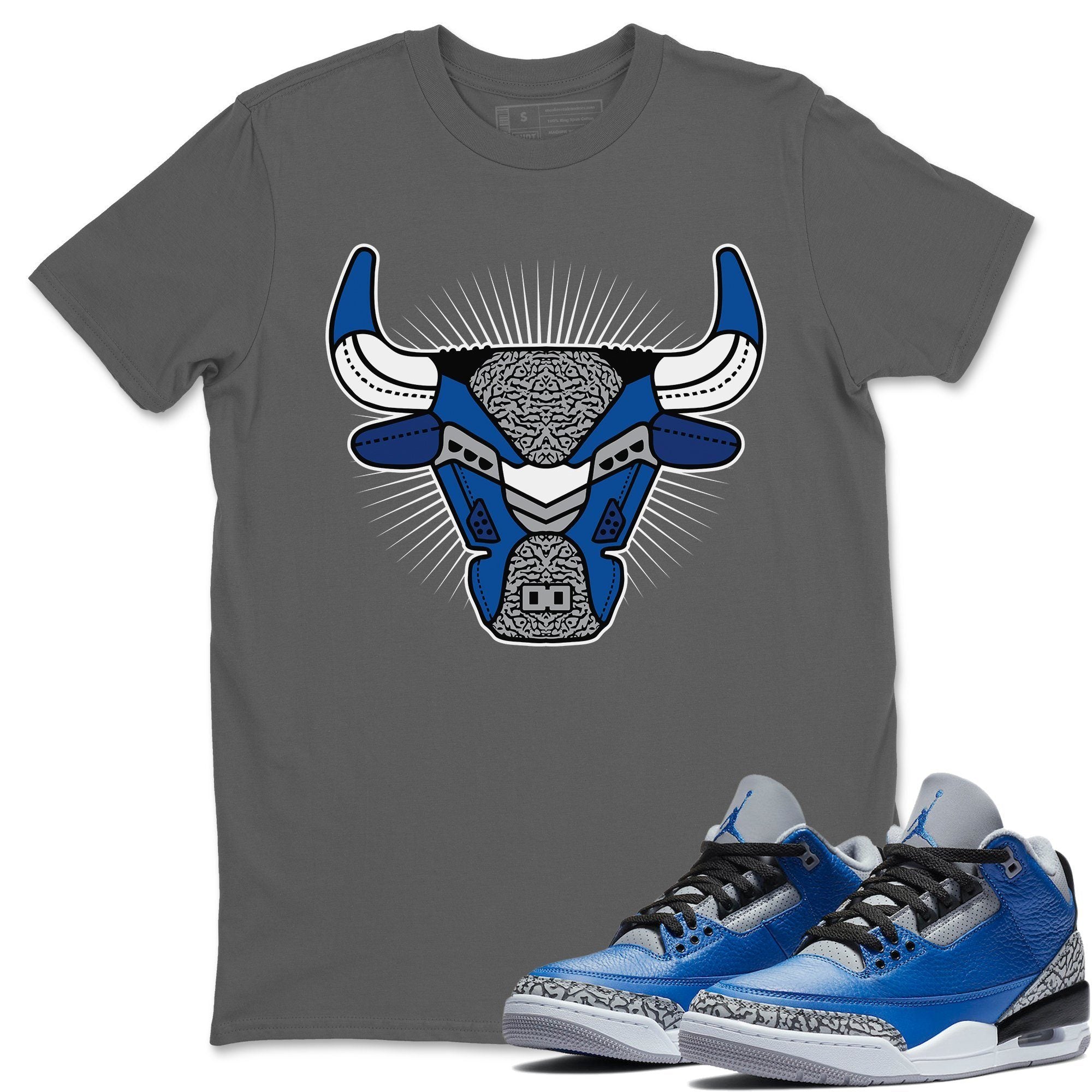 Jordan 3 Varsity Royal Shirt To Match Jordans Bull Head Sneaker Tees Jordan 3 Varsity Royal Drip Gear Zone Sneaker Matching Clothing Unisex Shirts