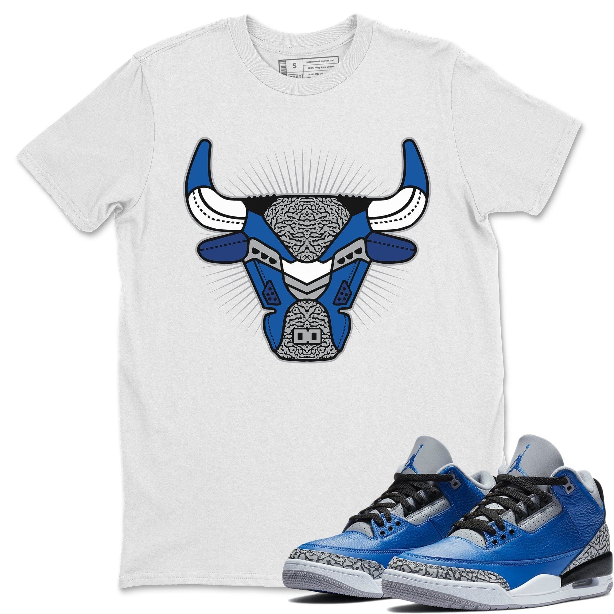 Jordan 3 Varsity Royal Shirt To Match Jordans Bull Head Sneaker Tees Jordan 3 Varsity Royal Drip Gear Zone Sneaker Matching Clothing Unisex Shirts