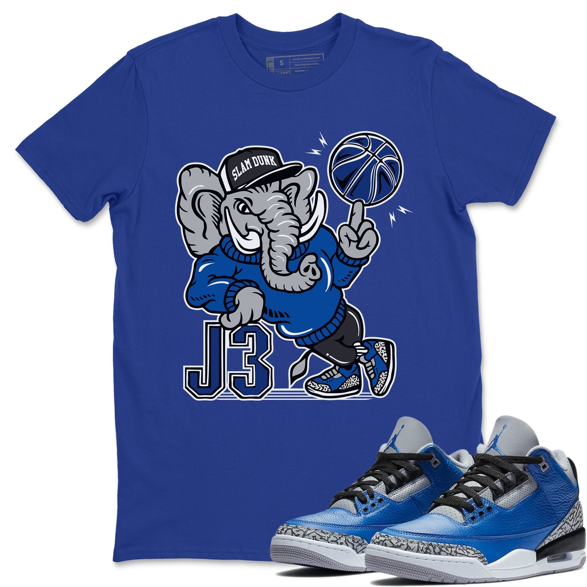 Jordan 3 Varsity Royal Shirt To Match Jordans Elephant Sneaker Tees Jordan 3 Varsity Royal Drip Gear Zone Sneaker Matching Clothing Unisex Shirts