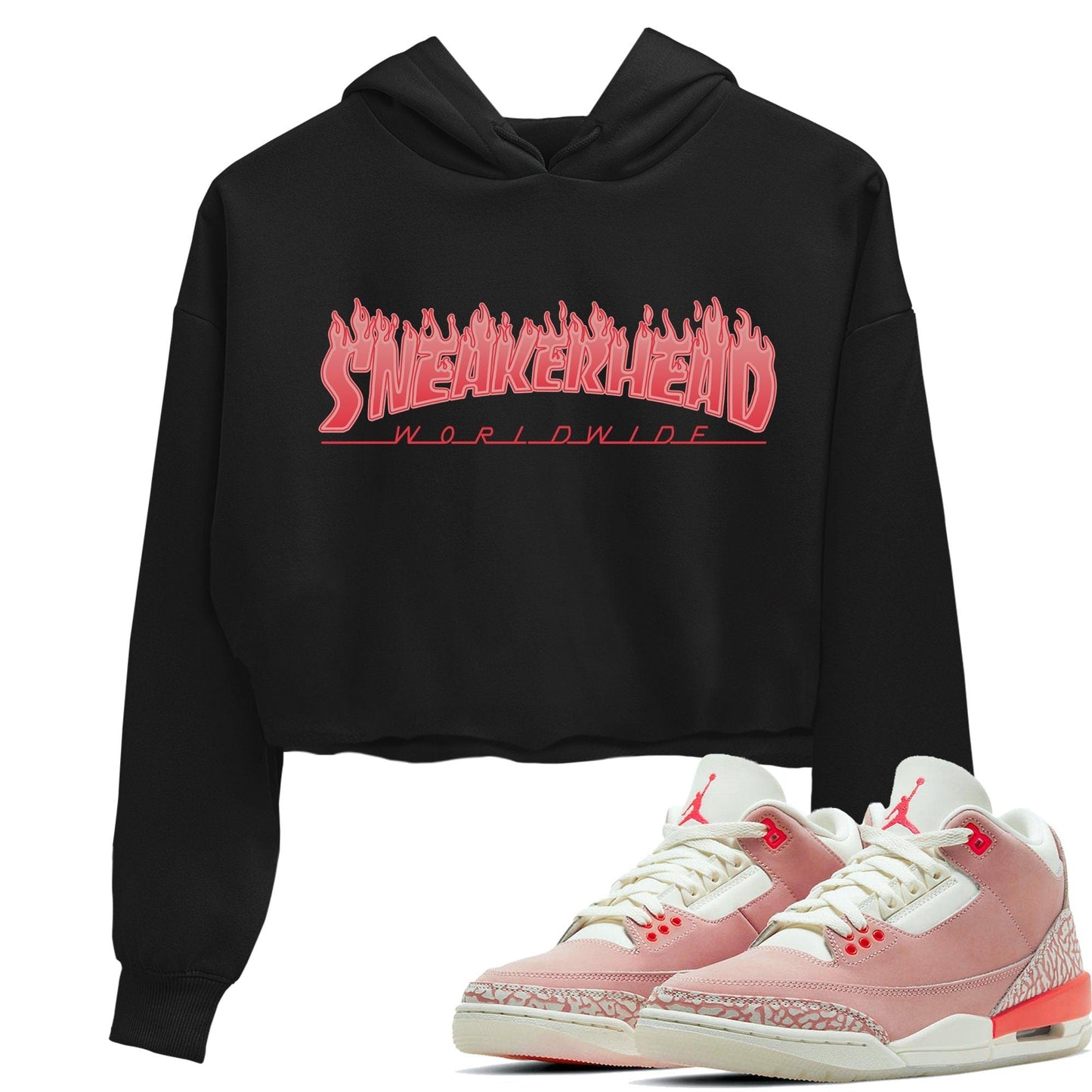 Jordan 3 Rust Pink Sneaker Tees Drip Gear Zone Fire Sneakerhead Sneaker Tees Jordan 3 Rust Pink Shirt Women's Shirts