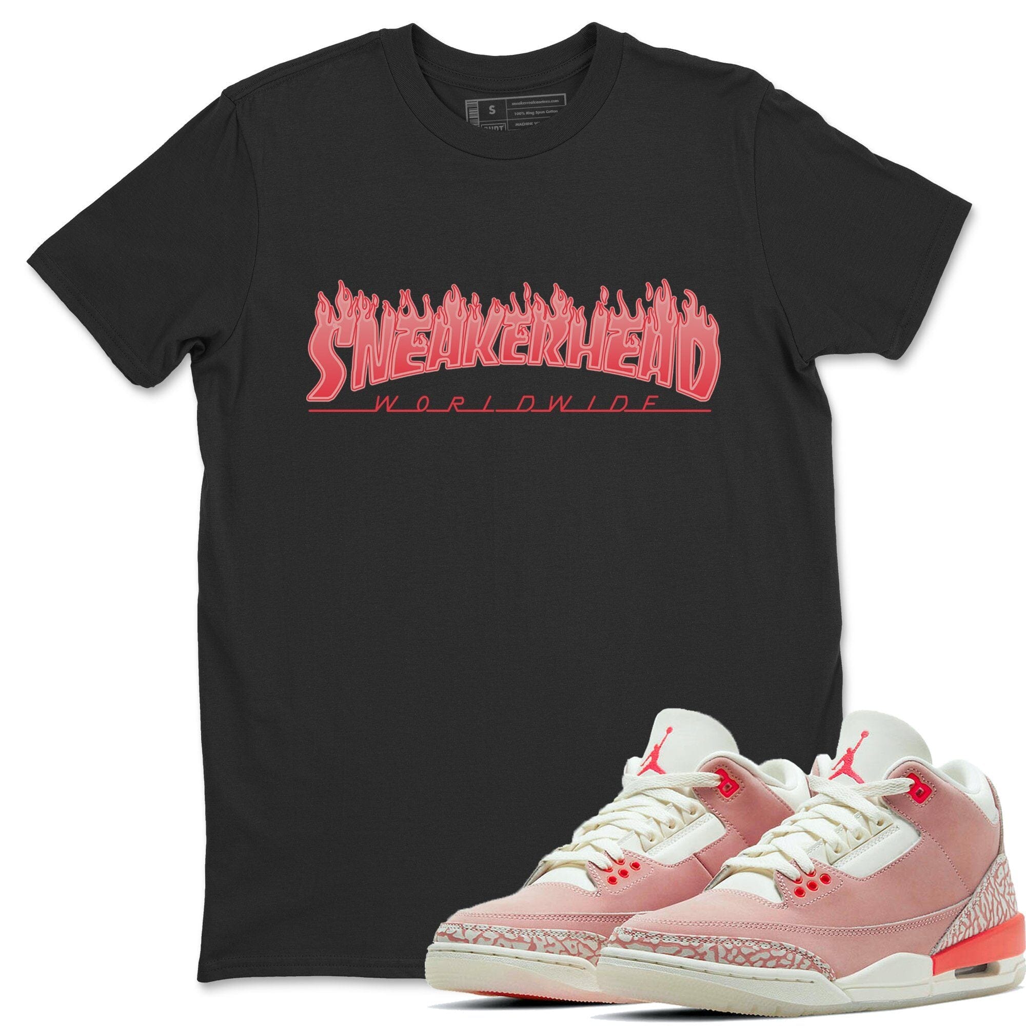 Jordan 3 Rust Pink Sneaker Tees Drip Gear Zone Fire Sneakerhead Sneaker Tees Jordan 3 Rust Pink Shirt Unisex Shirts