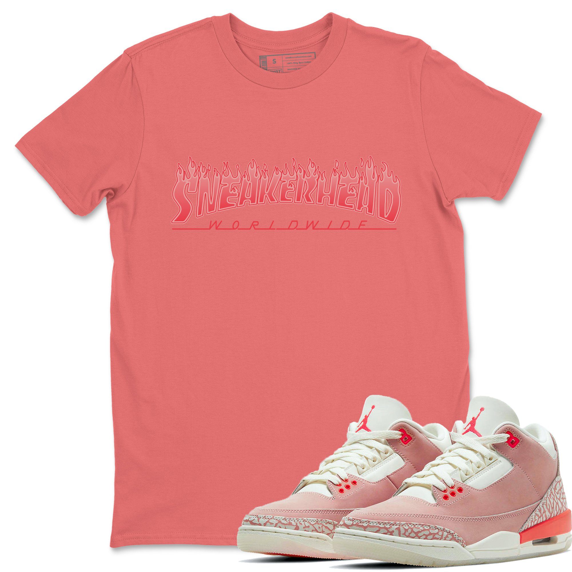 Jordan 3 Rust Pink Sneaker Tees Drip Gear Zone Fire Sneakerhead Sneaker Tees Jordan 3 Rust Pink Shirt Unisex Shirts