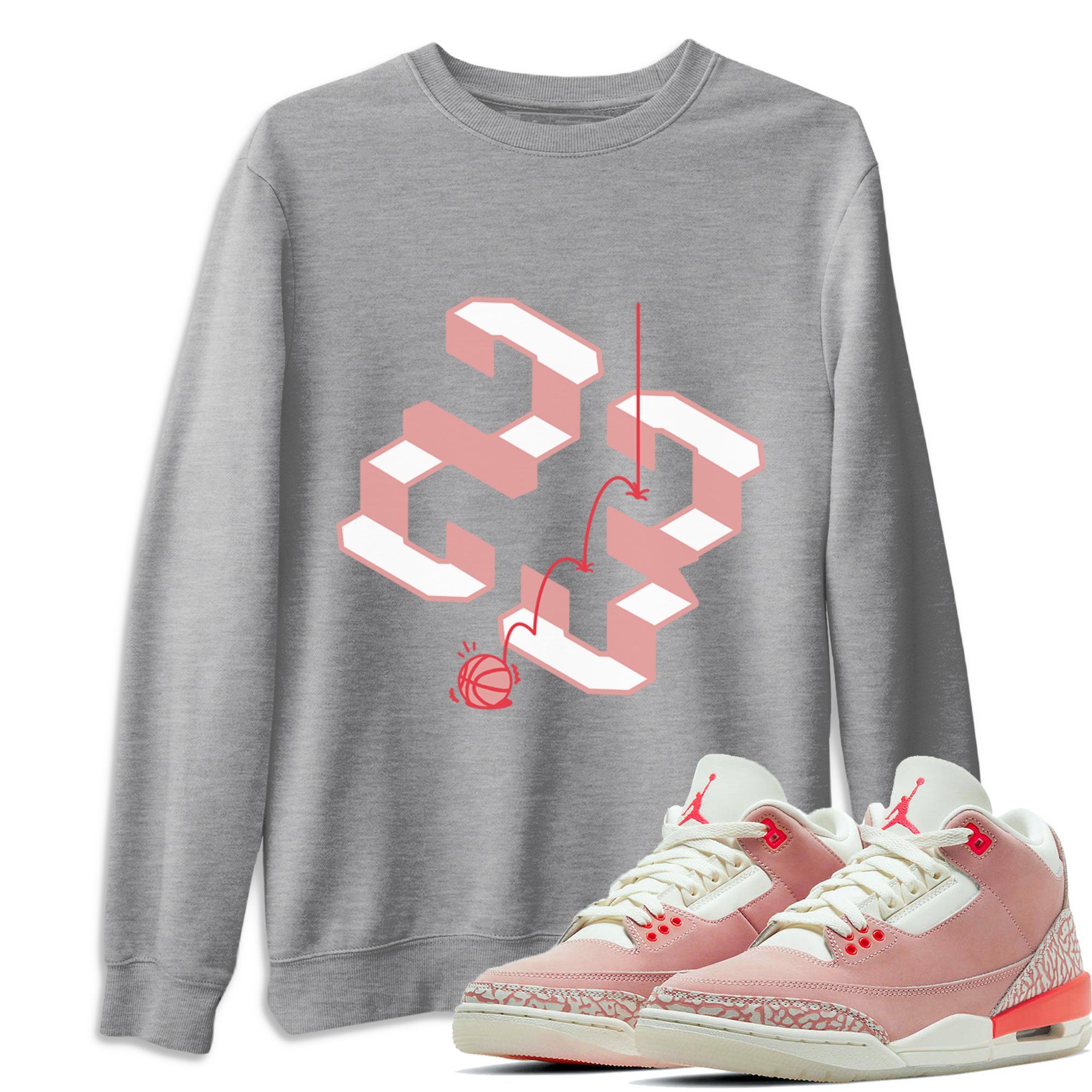 Jordan 3 Rust Pink Shirt To Match Jordans Steps Sneaker Tees Jordan 3 Rust Pink Drip Gear Zone Sneaker Matching Clothing Unisex Shirts