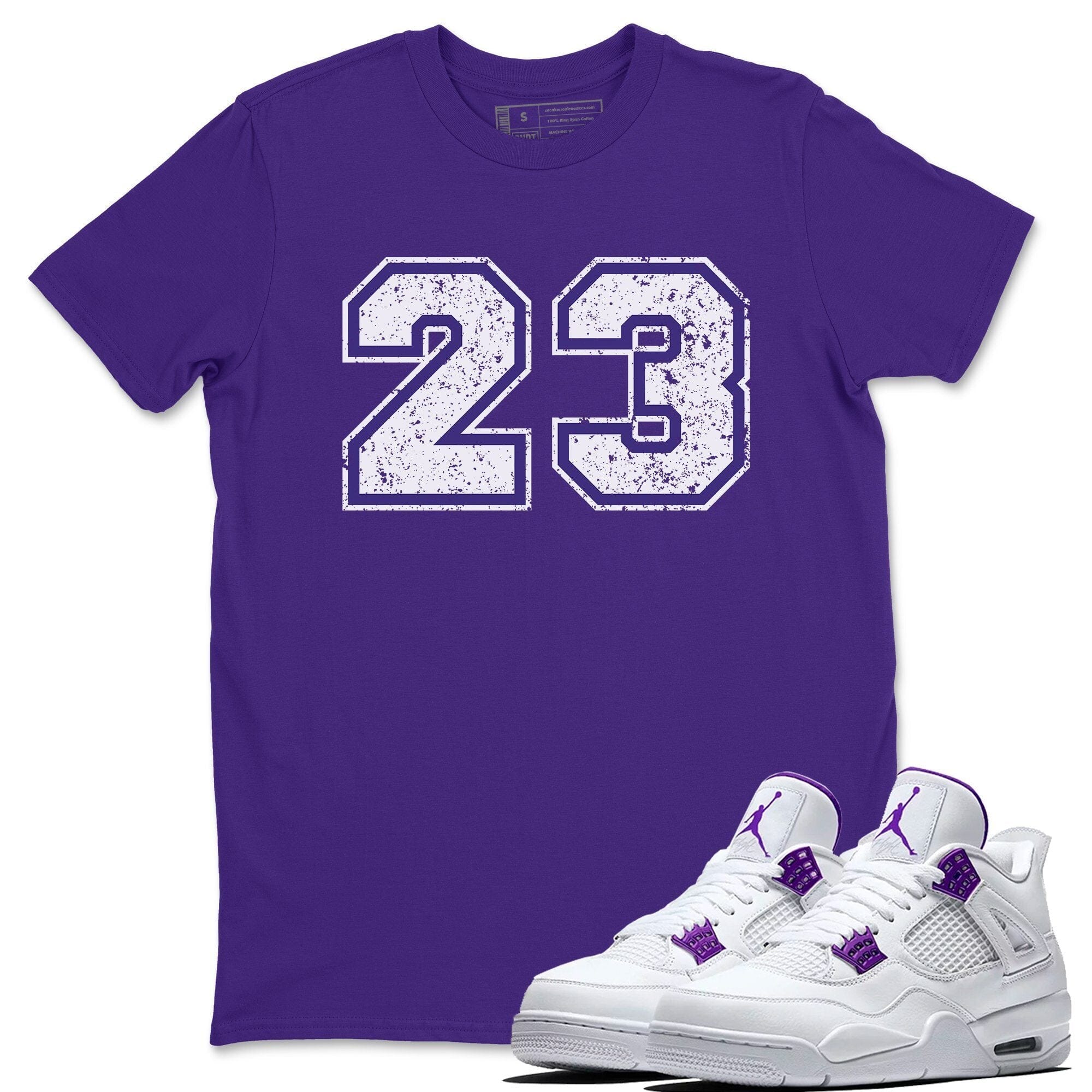 Jordan 4 Court Purple Sneaker Matching T-Shirt 23 Sneaker Tees Jordan 4 Court Purple Sneaker Release Tees Crew Neck Tees