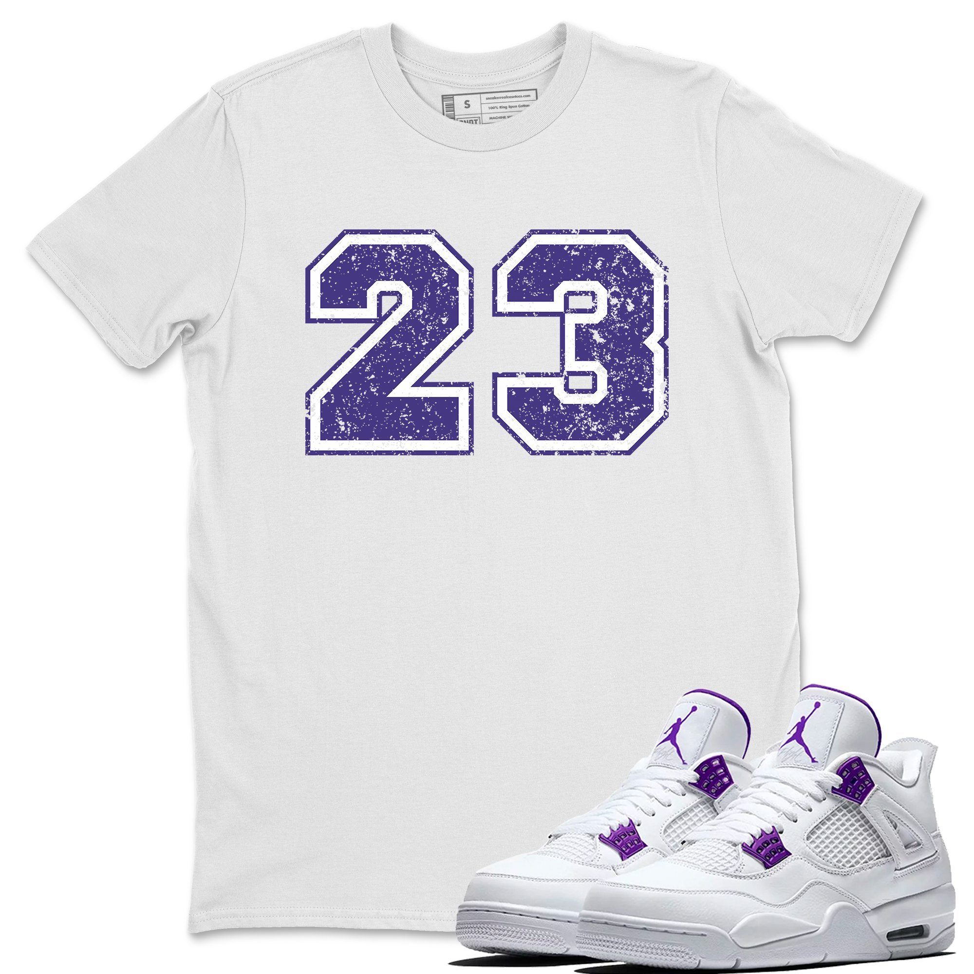 Jordan 4 Court Purple Sneaker Matching T-Shirt 23 Sneaker Tees Jordan 4 Court Purple Sneaker Release Tees Crew Neck Tees