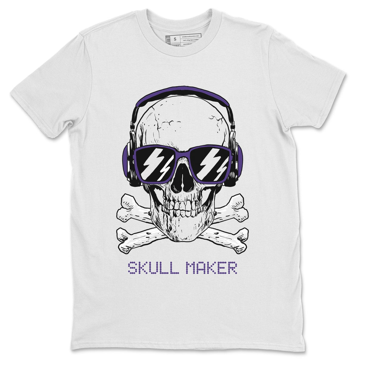 Jordan 4 Court Purple Sneaker Matching T-Shirt Skull Maker Sneaker Tees Jordan 4 Court Purple Sneaker Release Tees Crew Neck Tees
