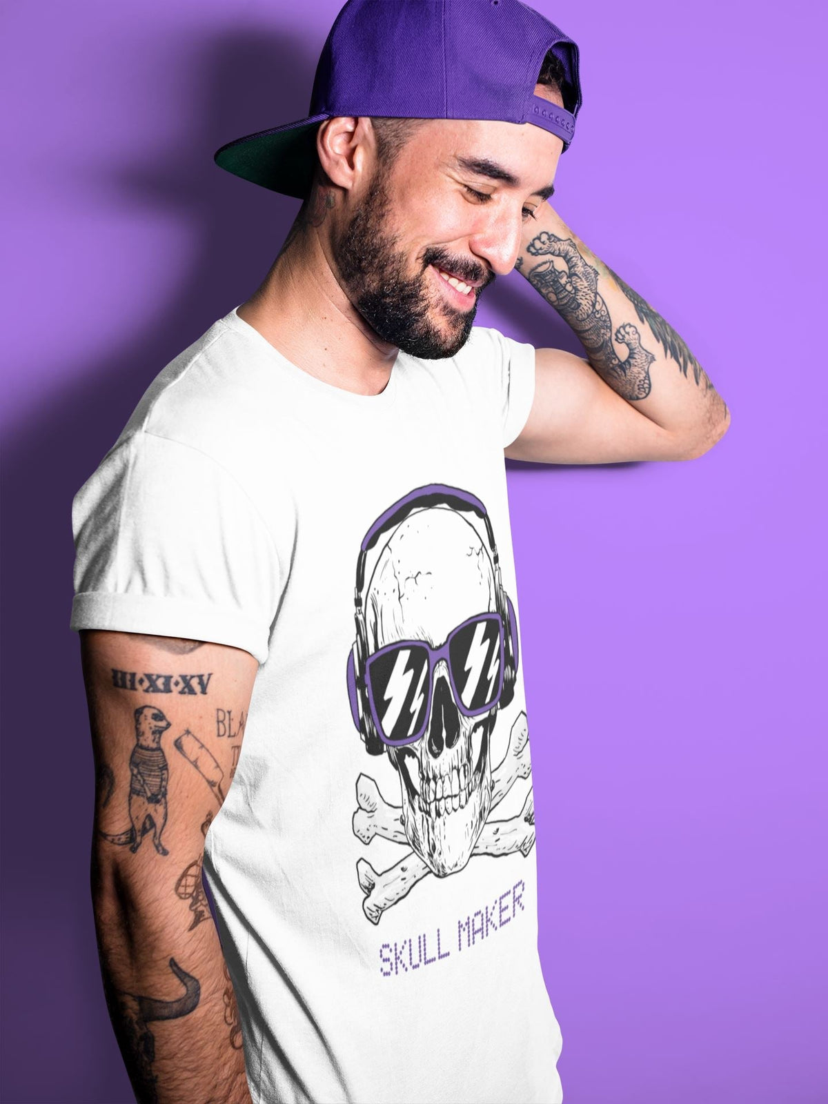 Jordan 4 Court Purple Sneaker Matching T-Shirt Skull Maker Sneaker Tees Jordan 4 Court Purple Sneaker Release Tees Crew Neck Tees