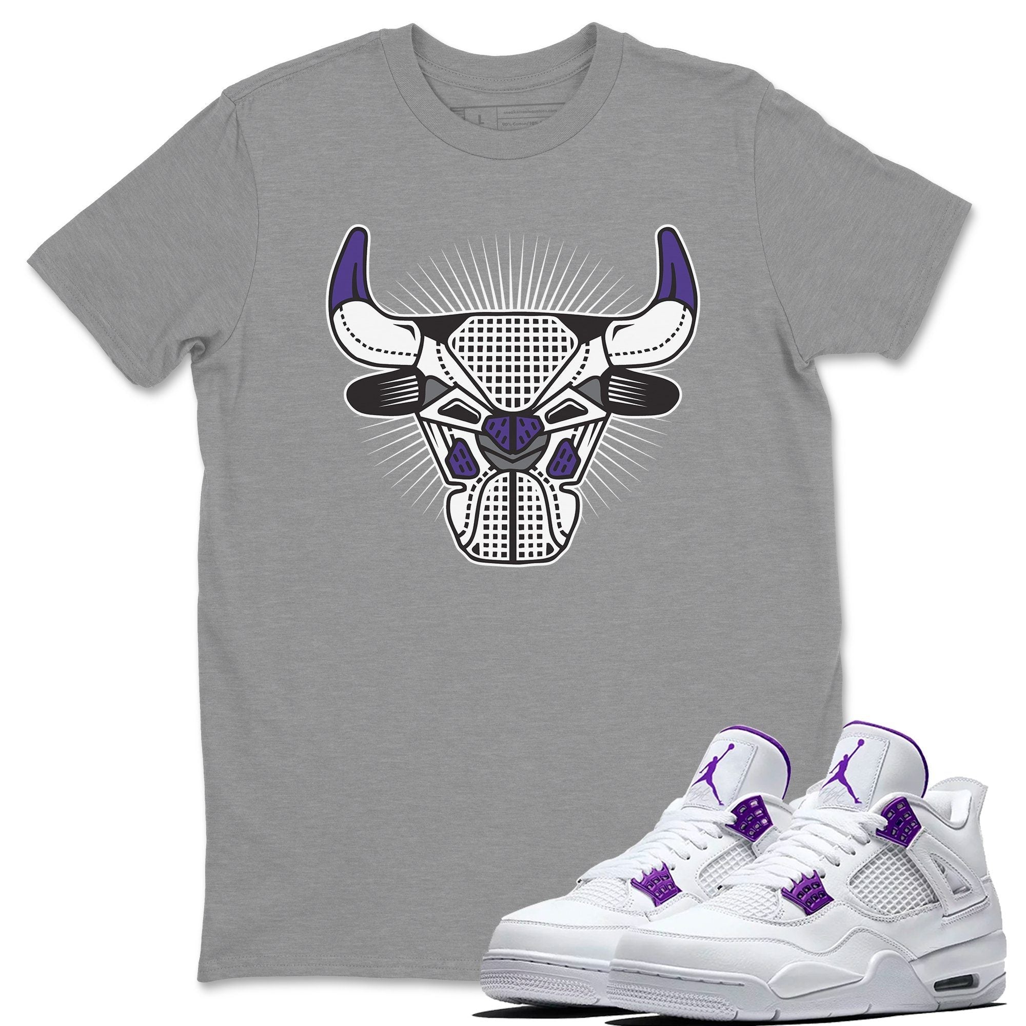 Jordan 4 Court Purple Shirt To Match Jordans Bull Head Sneaker Tees Jordan 4 Court Purple Drip Gear Zone Sneaker Matching Clothing Unisex Shirts