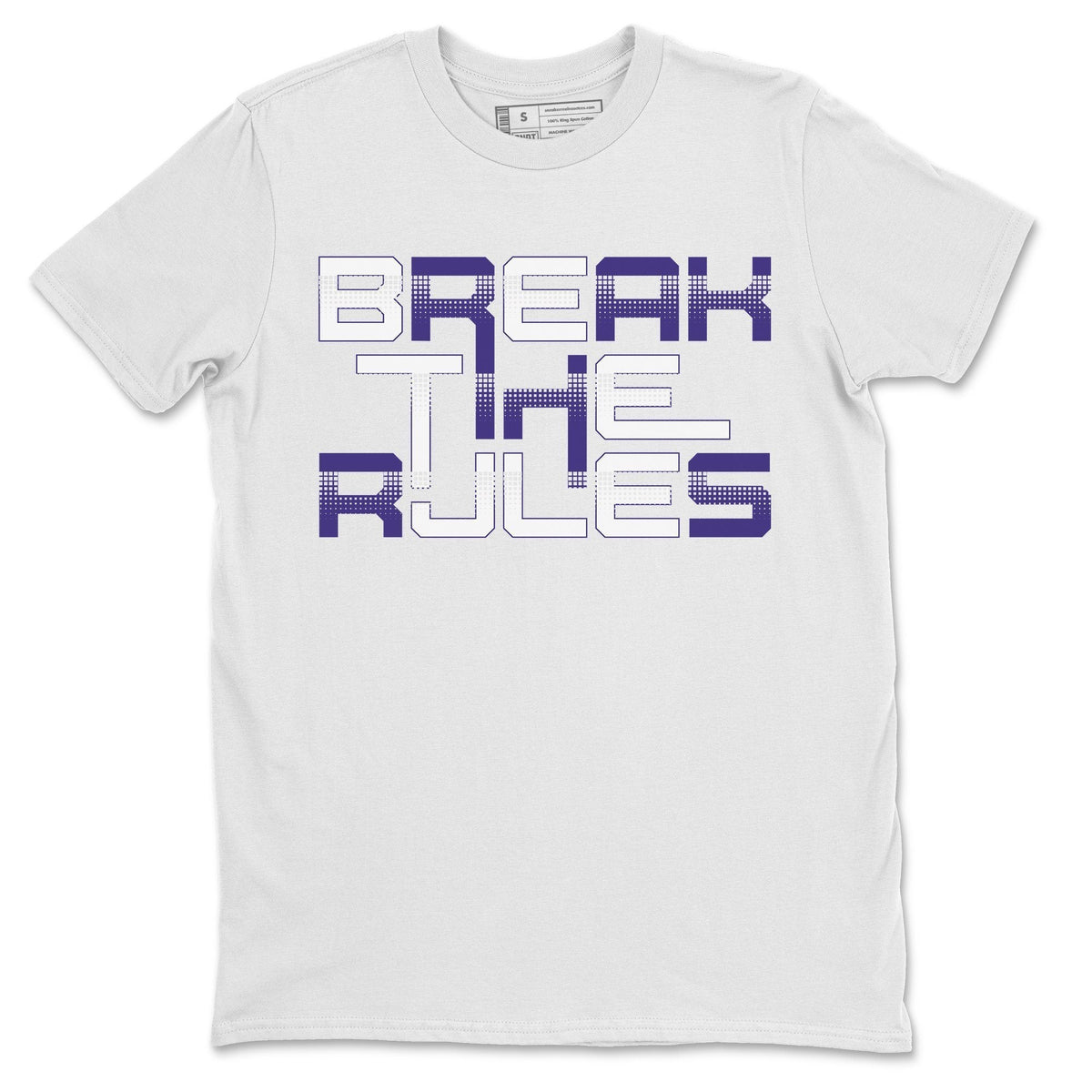Jordan 4 Court Purple Sneaker Matching T-Shirt Break The Rules Sneaker Tees Jordan 4 Court Purple Sneaker Release Tees Crew Neck Tees