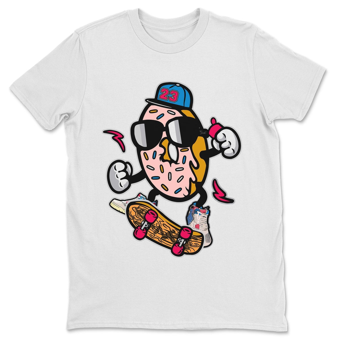 Jordan 4 Union Guava Ice Sneaker Matching T-Shirt Donut Skater Sneaker Tees Jordan 4 Union Guava Ice Sneaker Release Tees Crew Neck Tees