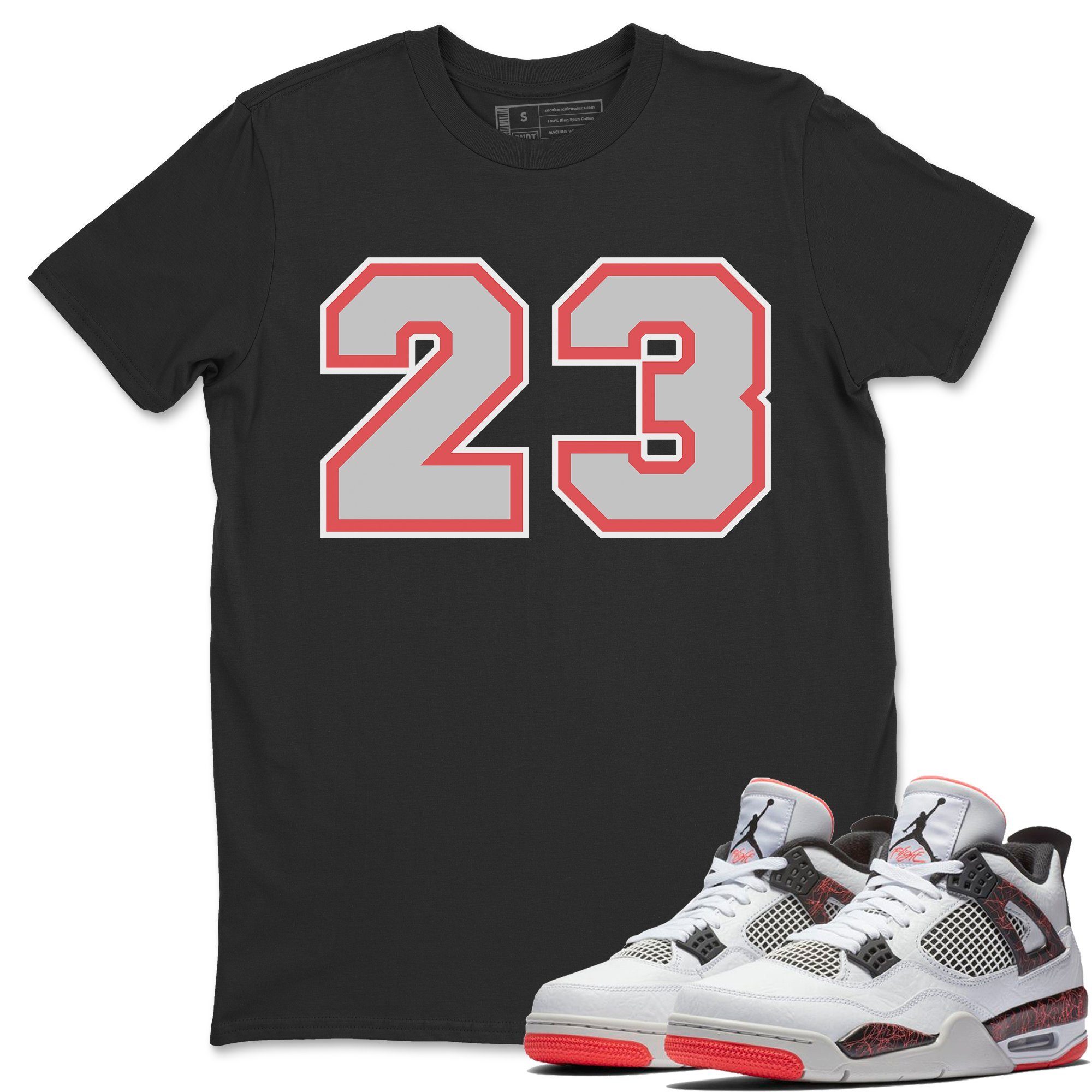 Jordan 4 Hot Lava Sneaker Matching T-Shirt 23 Sneaker Tees Jordan 4 Hot Lava Sneaker Release Tees Crew Neck Tees