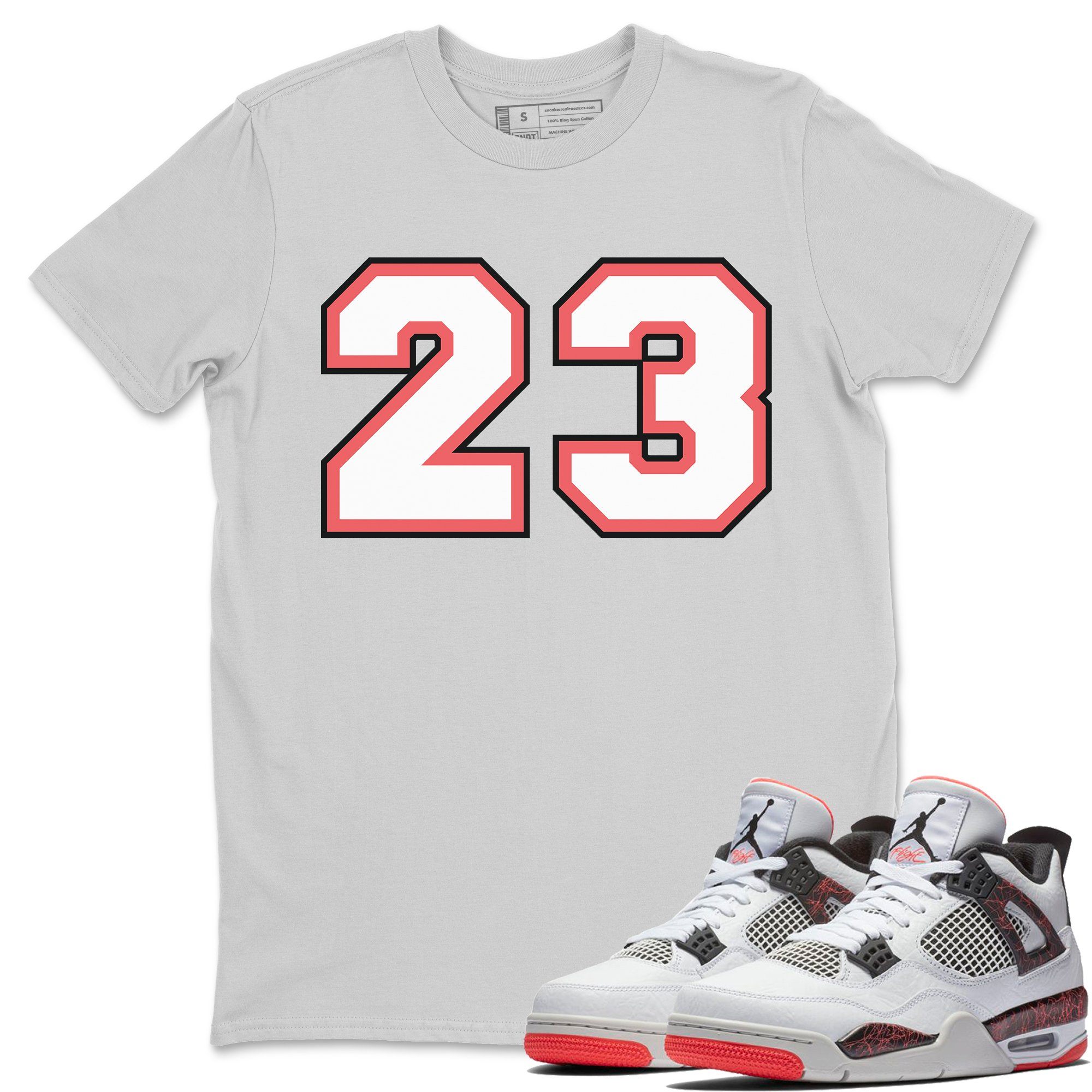 Jordan 4 Hot Lava Sneaker Matching T-Shirt 23 Sneaker Tees Jordan 4 Hot Lava Sneaker Release Tees Crew Neck Tees